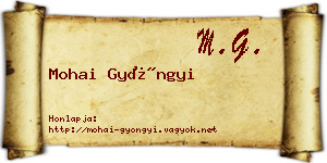 Mohai Gyöngyi névjegykártya